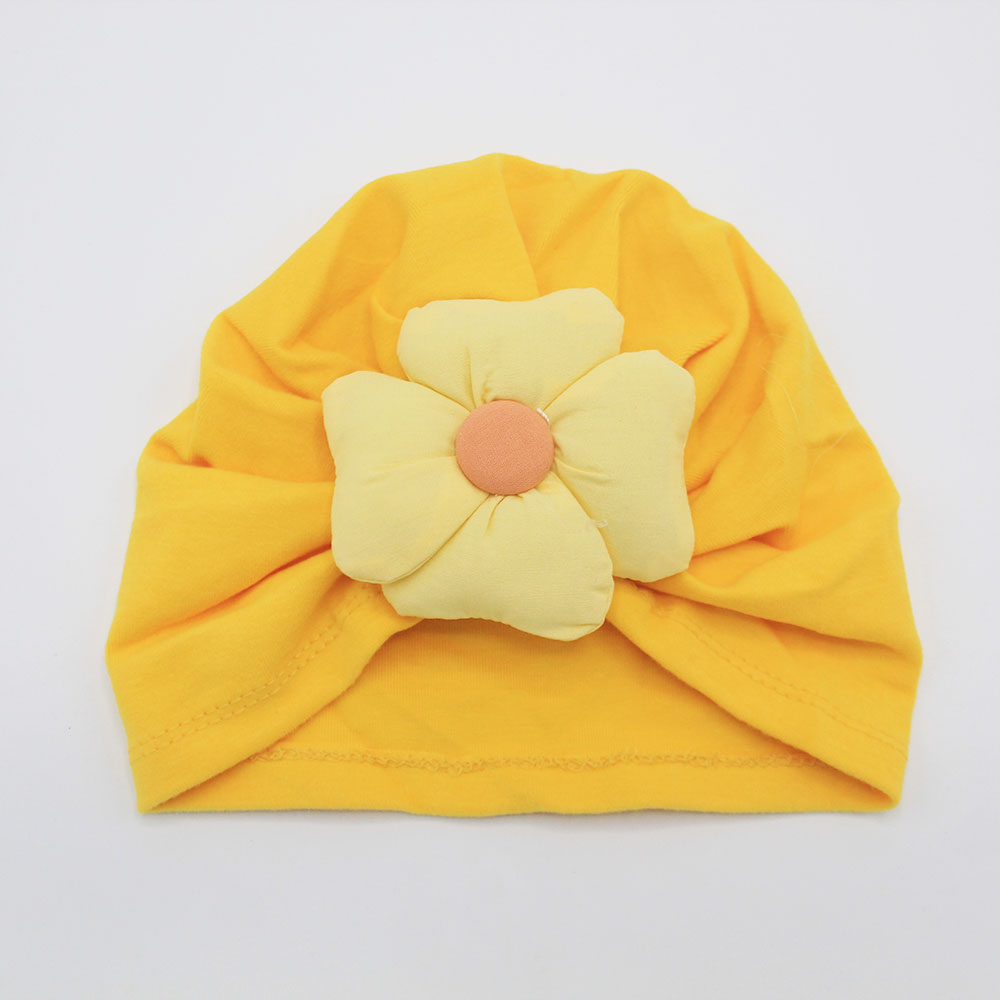 Imported Baby Girl 3D Flower Turban Cap Hat for 0-2 Years