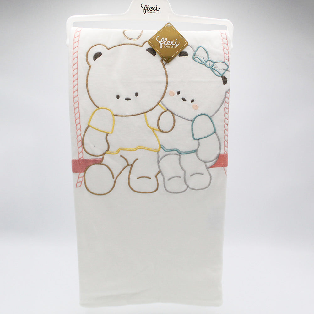 Imported Turkey Baby Shawl Super Soft 3D Embroidered Cute Bear Baby Blanket