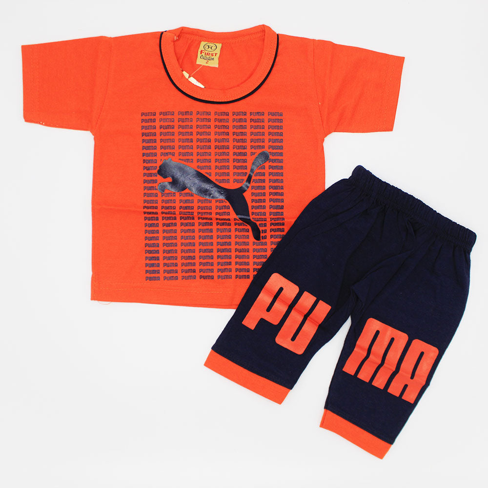 Baby Uma Tiger Half Sleeves Dress with Shorts for 4-12 Months