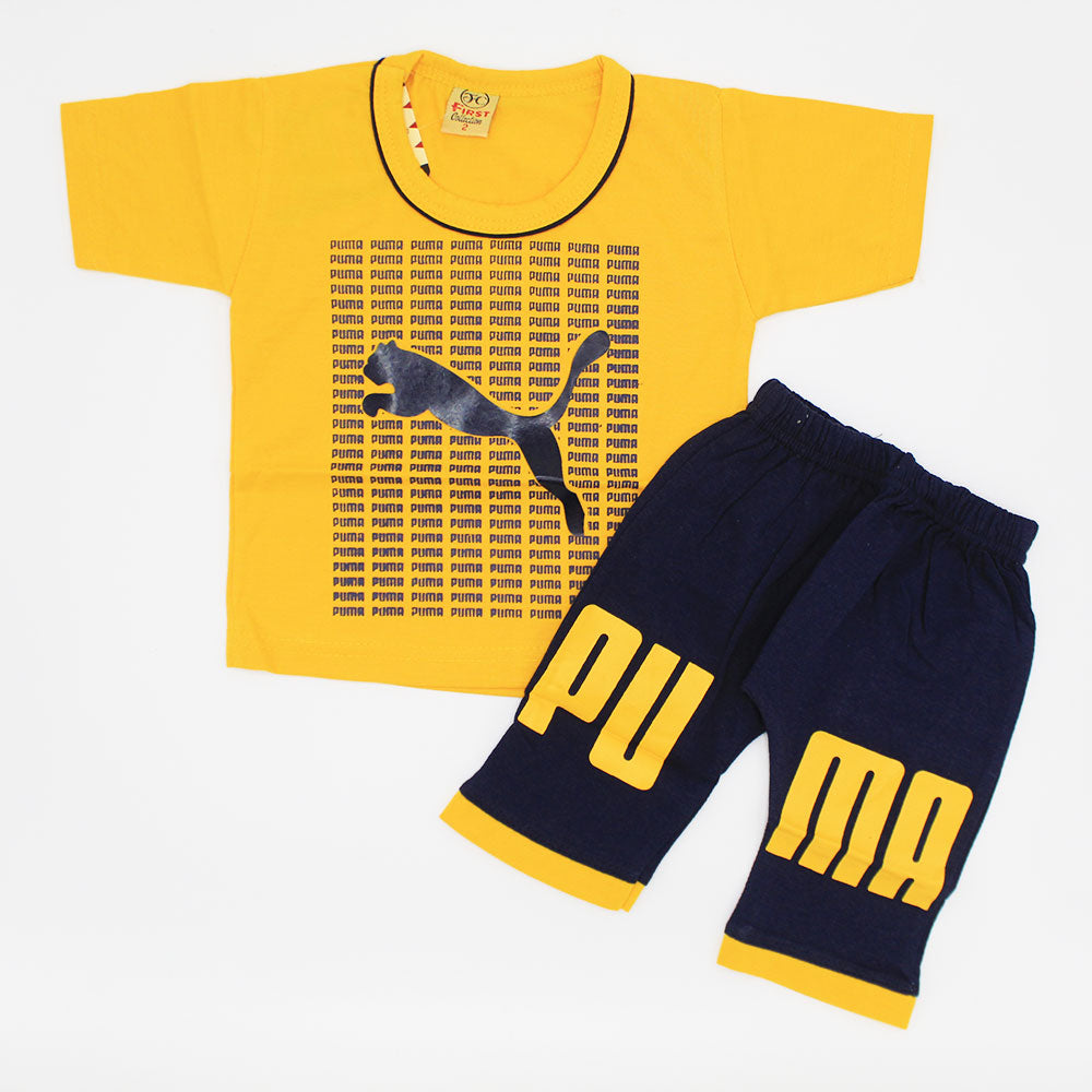 Baby Uma Tiger Half Sleeves Dress with Shorts for 4-12 Months