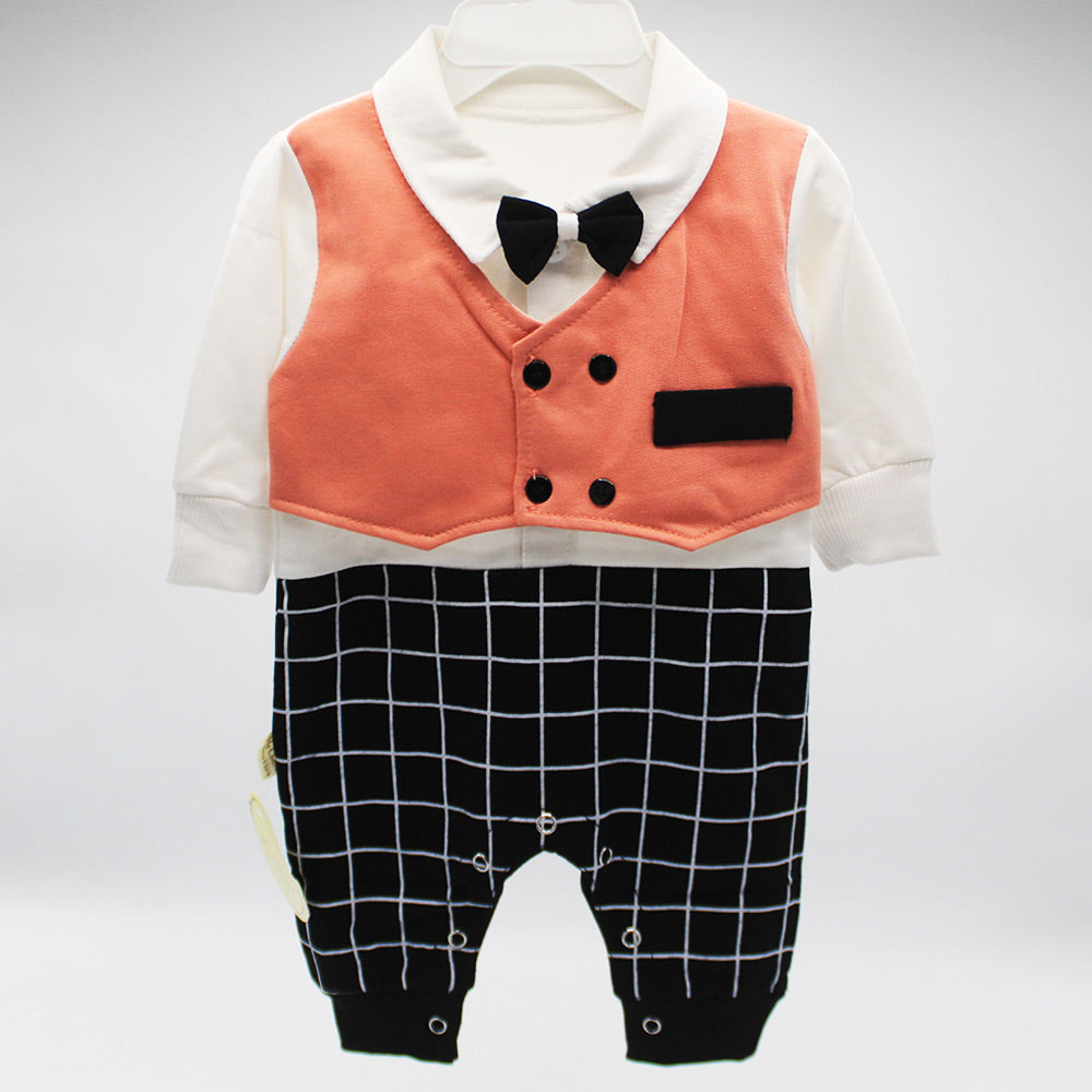 Baby Gentleman Waistcoat Style Full Sleeve Fancy Romper Luxury Formal Fashion for 0-12 Months