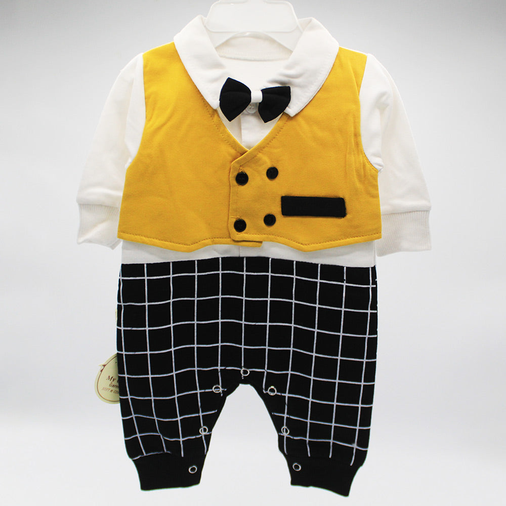 Baby Gentleman Waistcoat Style Full Sleeve Fancy Romper Luxury Formal Fashion for 0-12 Months