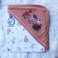 Newborn Baby Cute Embroidered Wrapping Sheet with Hood for 0-12 Months