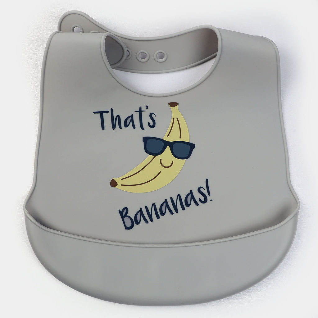 Imported Baby Soft Silicon Waterproof Bib With Food Catcher Bowl Adjustable Buttons for 0-3 Years