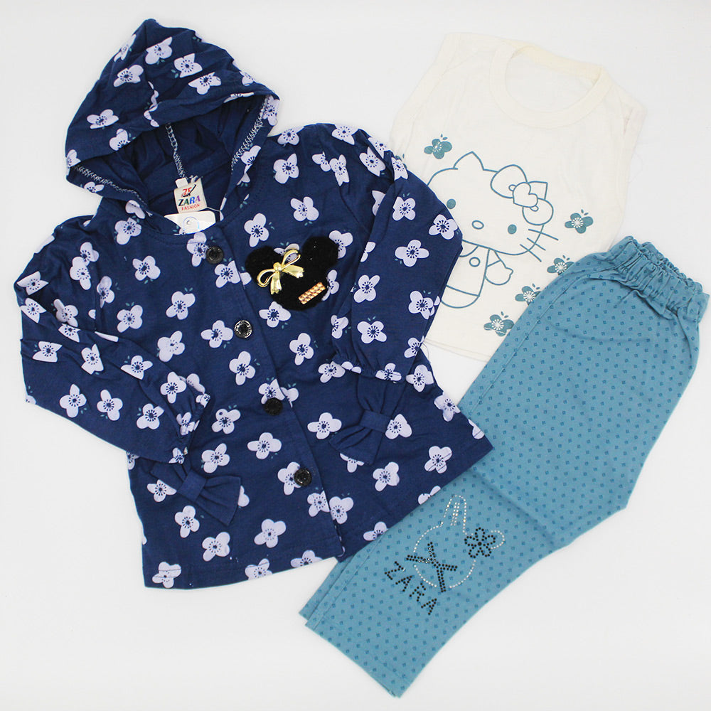 Girls 3Pcs Cute Minnie Hoodie Frock Dress for 12 Months - 3 Years