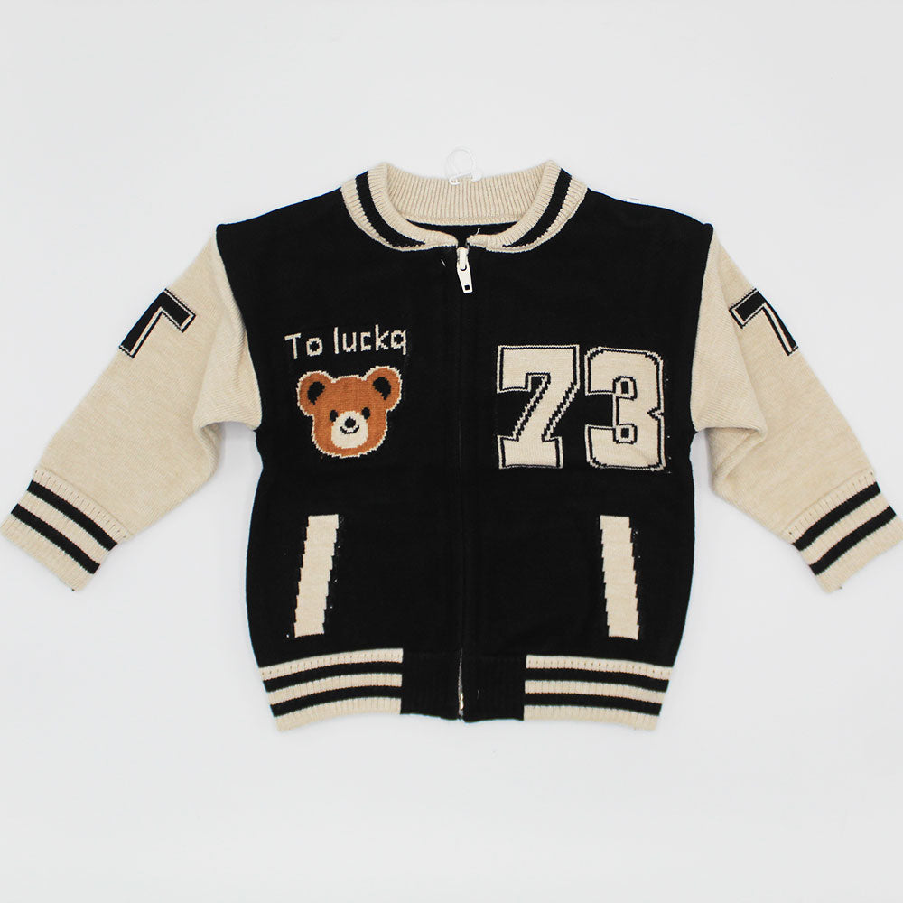 Imported 1 Pc Baby Kids Winter Cute Bear Rabbit Wool Warm Zipper Sweater Long Sleeve for 6 Months - 3 Years