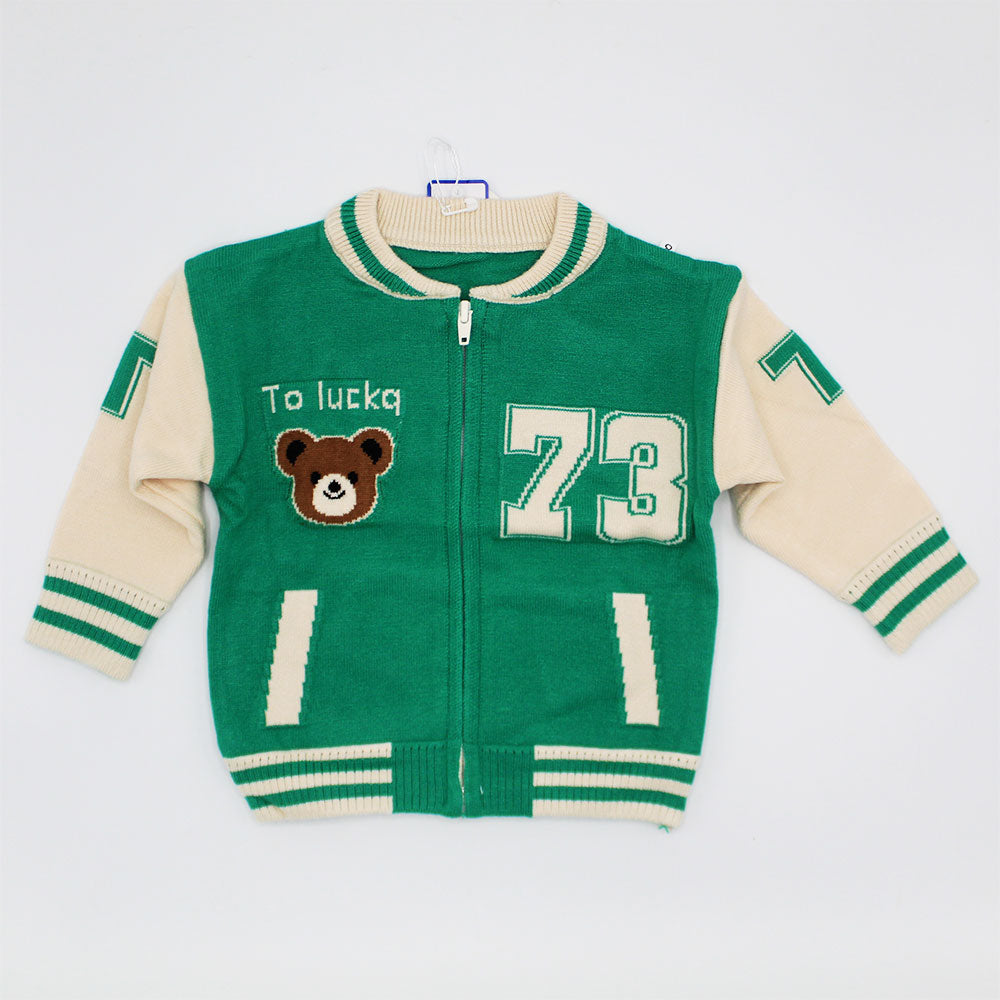 Imported 1 Pc Baby Kids Winter Cute Bear Rabbit Wool Warm Zipper Sweater Long Sleeve for 6 Months - 3 Years