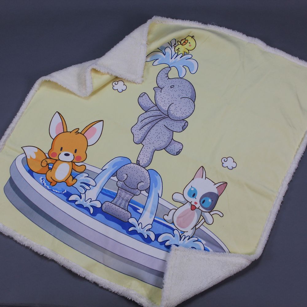 Imported Cute Cartoon Velvet Fur Blanket for 0-2 Years