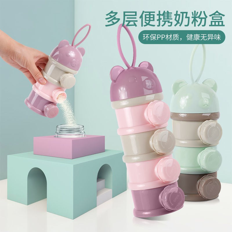 Durable Baby Milk Powder Container 3 Layer Baby Bottle With Powder Compartment Snacks Food Cereal Kids Infants For Travel Purpose - Travelling Milk Powder Dispenser For Mothers Parents - Baby Gifts
