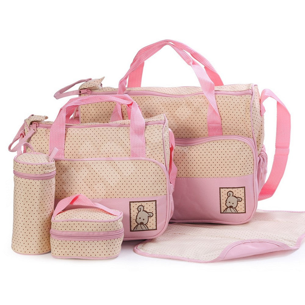 5-in-1 Waterproof Maternity Diaper Bag for Moms | Multi-Functional Baby Travel Bag
