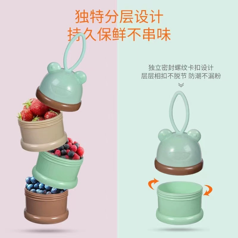 Durable 3 Layer Baby Milk Powder Container