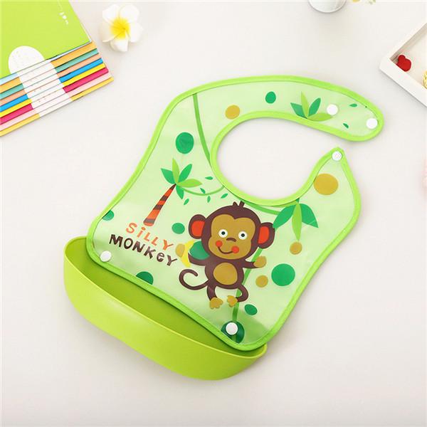 Waterproof Silicone Baby Bibs Silicone Bibs with Bowl Pocket Feeding Toddler Infant Unisex BPA Free