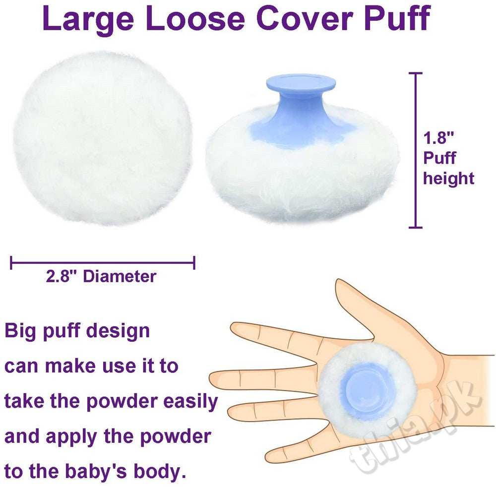 Plastic Baby Care Baby Puff Box Holder Container Talcum Powder Case with Fluff Puff