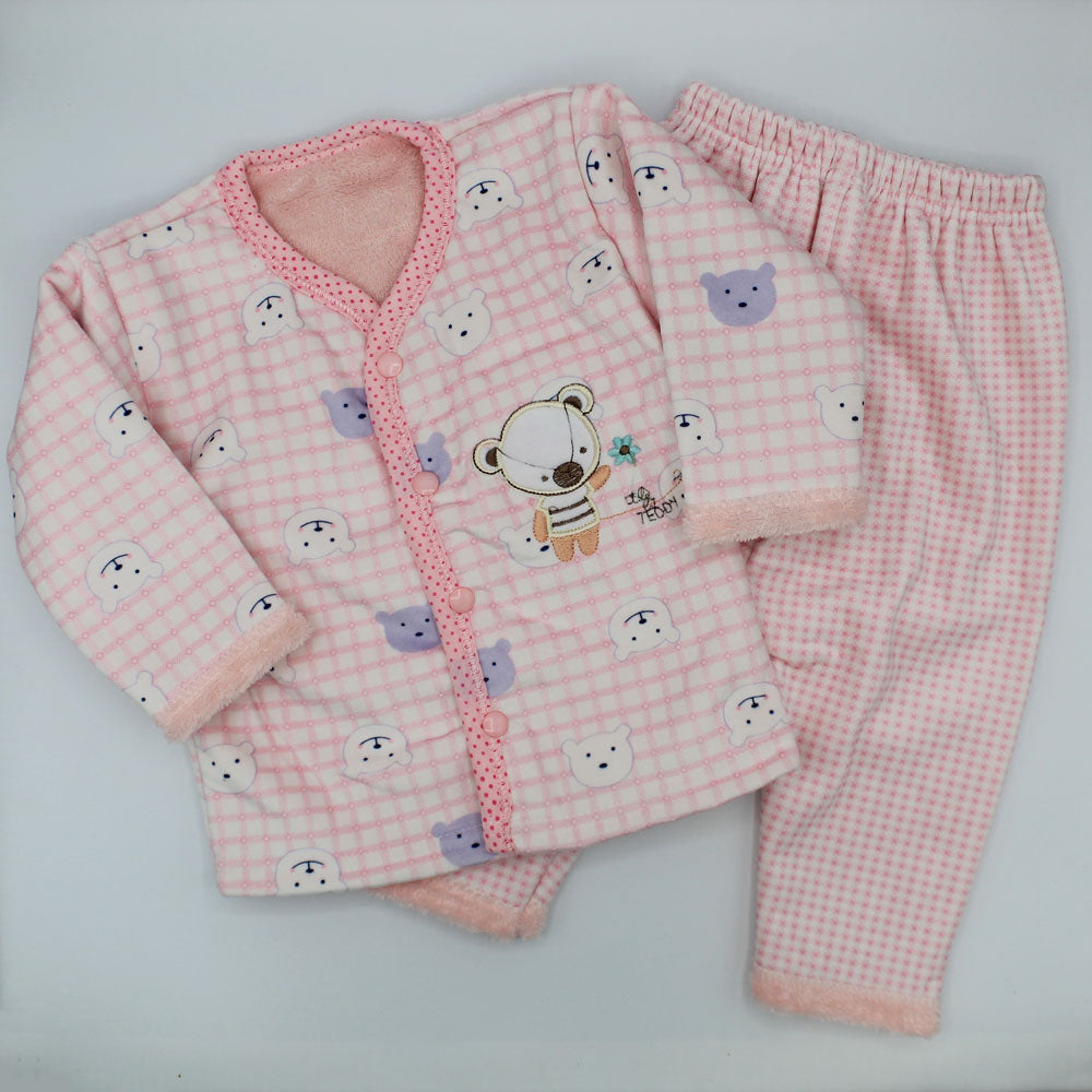 Newborn Winter Warm Teddy Bear Velvet Dress for 0-6 Months