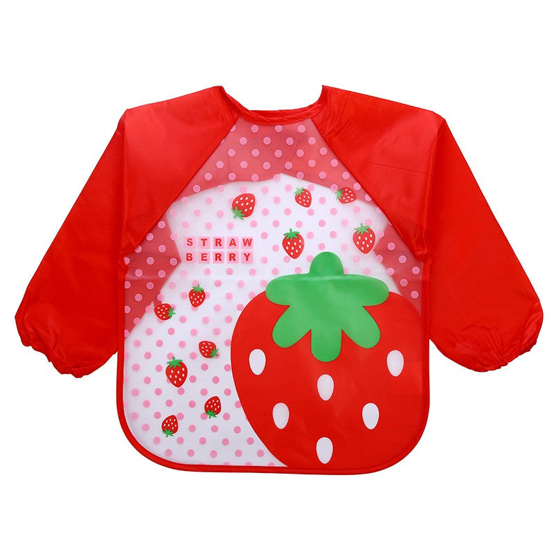 Imported Long Sleeve Waterproof Baby Feeding Children Plastic Apron Bib Toddler