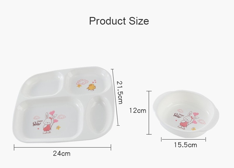 6 in 1 Plate, Bowl, Tray & Cup Set - Children 6 Pcs Feeding Tableware Set