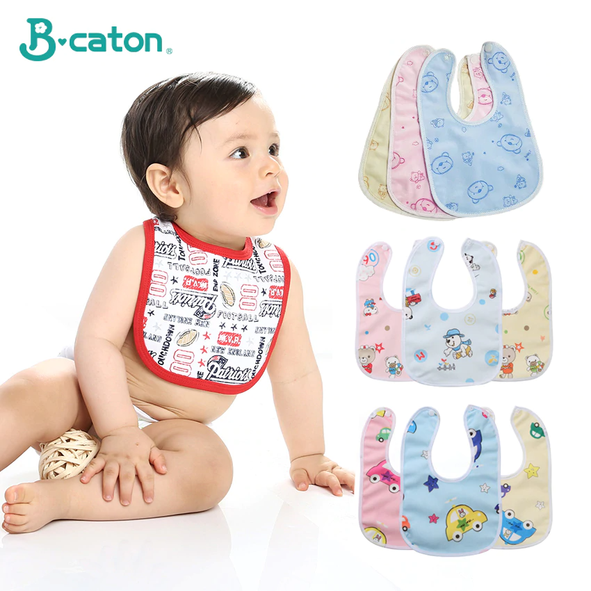 Pack of 3 Imported Baby Waterproof Double Layer Bandana Bibs