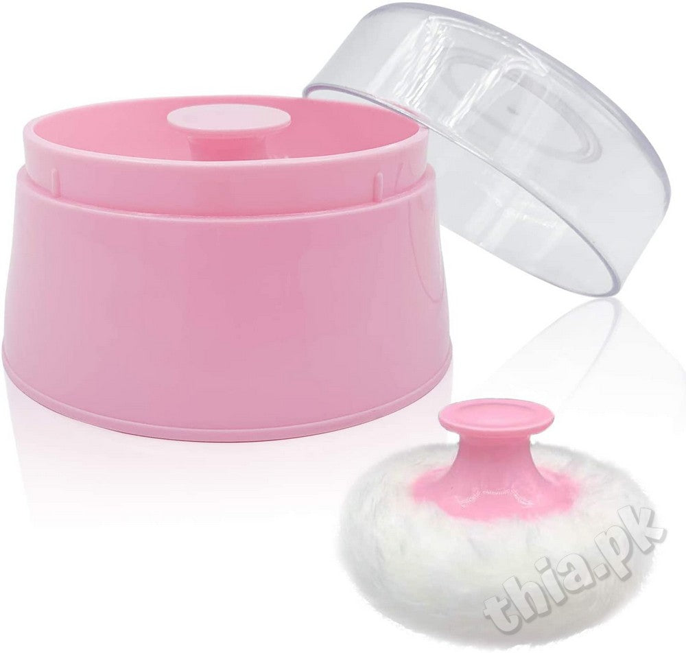 Plastic Baby Care Baby Puff Box Holder Container Talcum Powder Case with Fluff Puff
