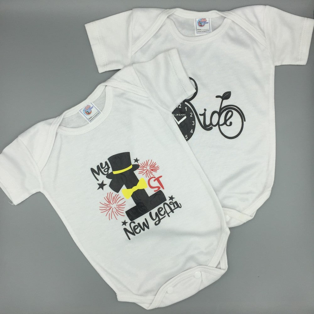 Set of 2 Newborn White Summer Bodysuit Romper 0-3 Months (1st New Year + Ride)