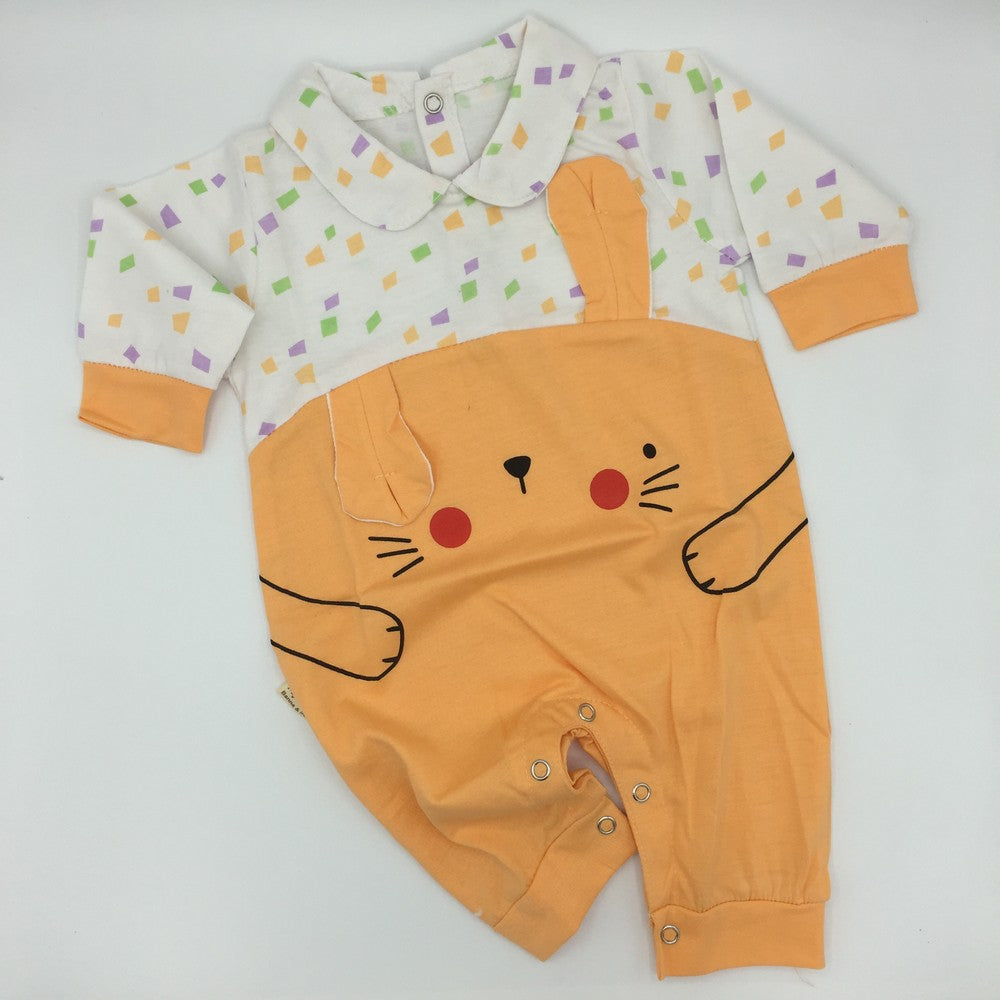 Imported Newborn Baby Girl Bunny Ear Up and Down Long Sleeve Romper Fancy Bodysuit Clothes for 0-12 months