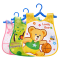 Plastic Waterproof Adjustable Baby Bibs Lunch Feeding Bibs Baby Cartoon Feeding Cloth