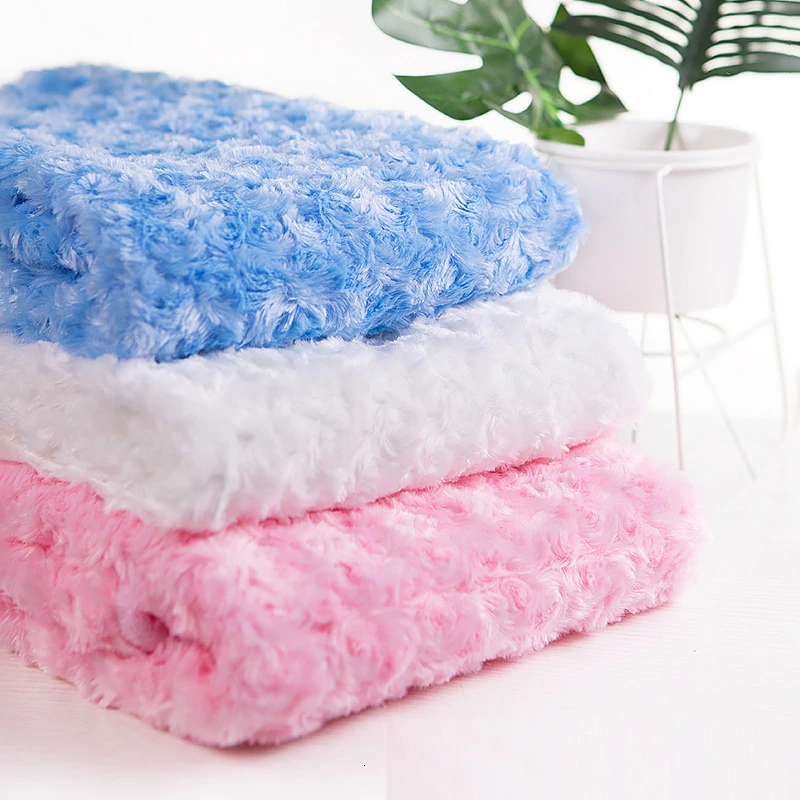 Imported New Baby Super Soft Rose Premium Fur Blanket Coral Fleece for 0-2 Years