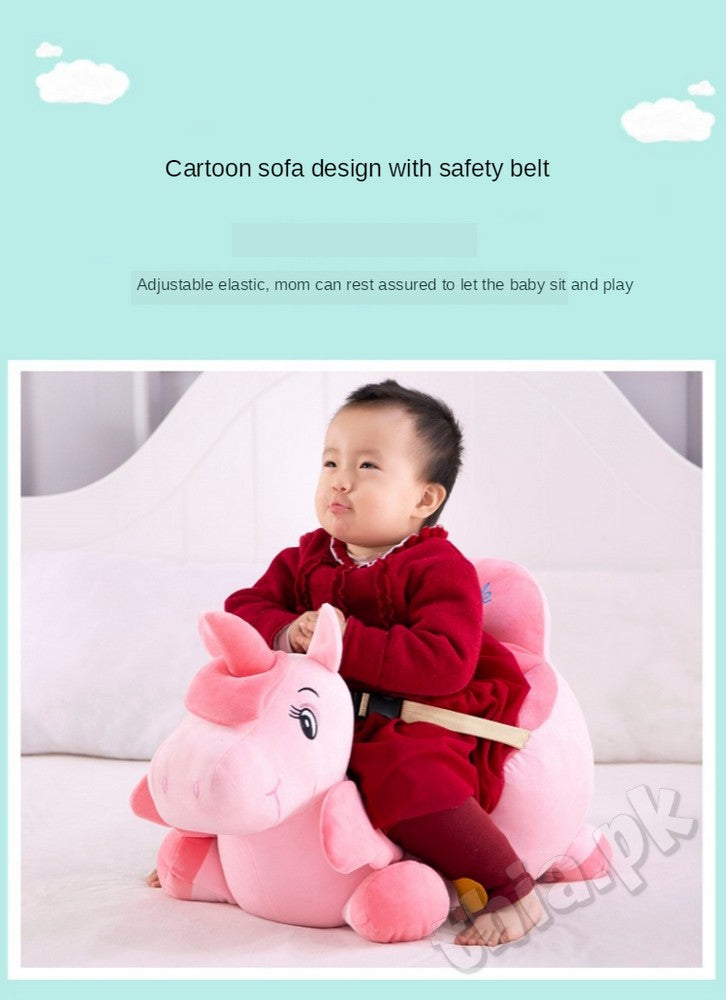 New & Amazing Baby Cartoon Sofa Back Support Floor Seat with Safety Sturdy Straps