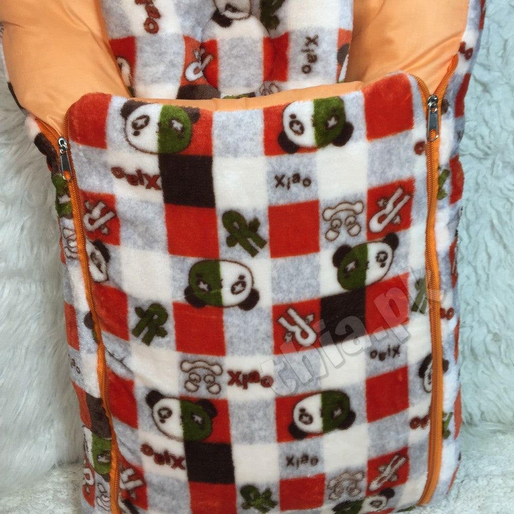Winter Stuff Baby Super Soft Velvet Stuff Sleeping Bag Zipper with Pillow Warm Infant Sleeping Bag
