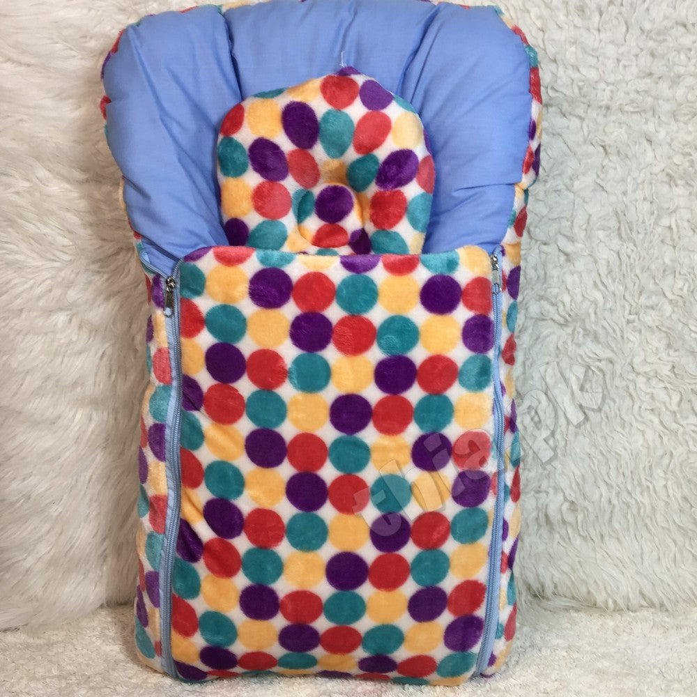 Winter Stuff Baby Super Soft Velvet Stuff Sleeping Bag Zipper with Pillow Warm Infant Sleeping Bag