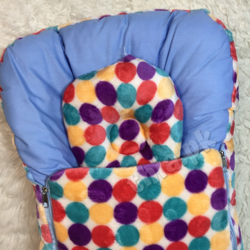 Winter Stuff Baby Super Soft Velvet Stuff Sleeping Bag Zipper with Pillow Warm Infant Sleeping Bag