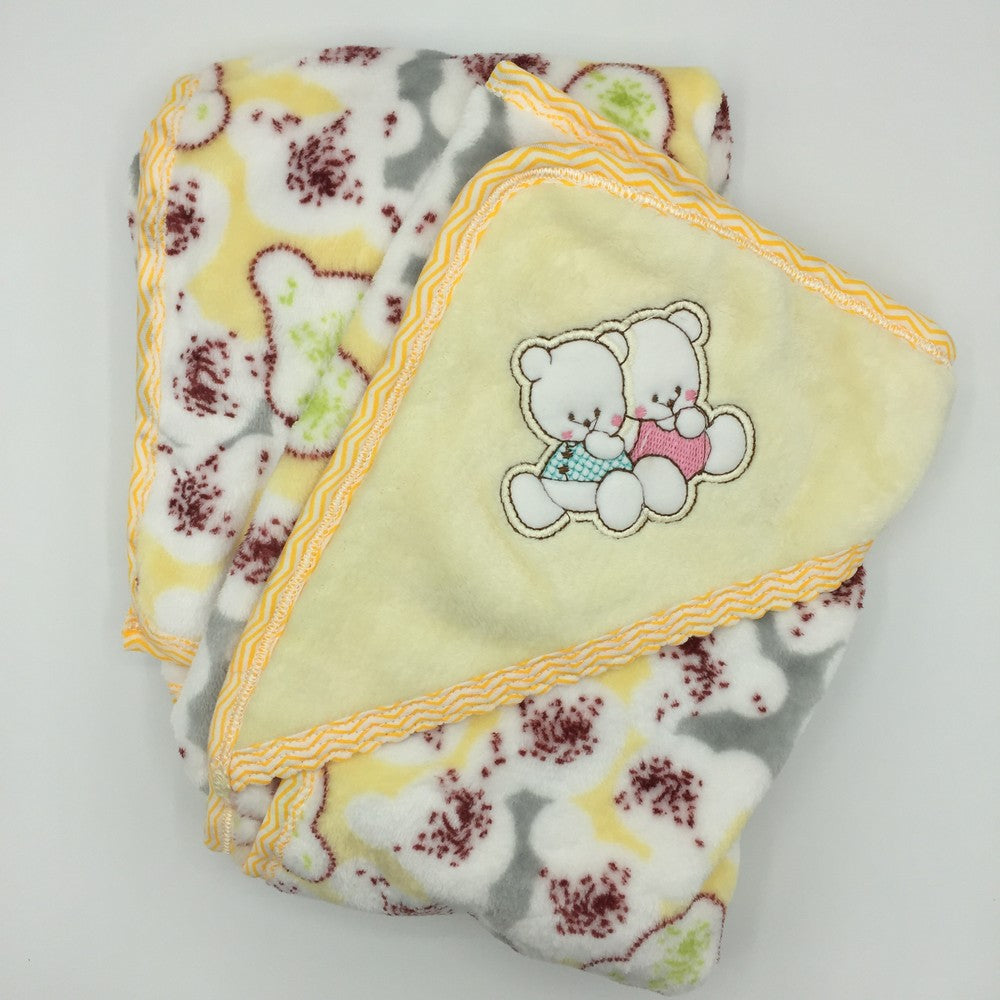 Imported Baby Super Soft Printed Baby AC Blanket Hooded Wrapping Sheet Comforter Quilt For Newborns