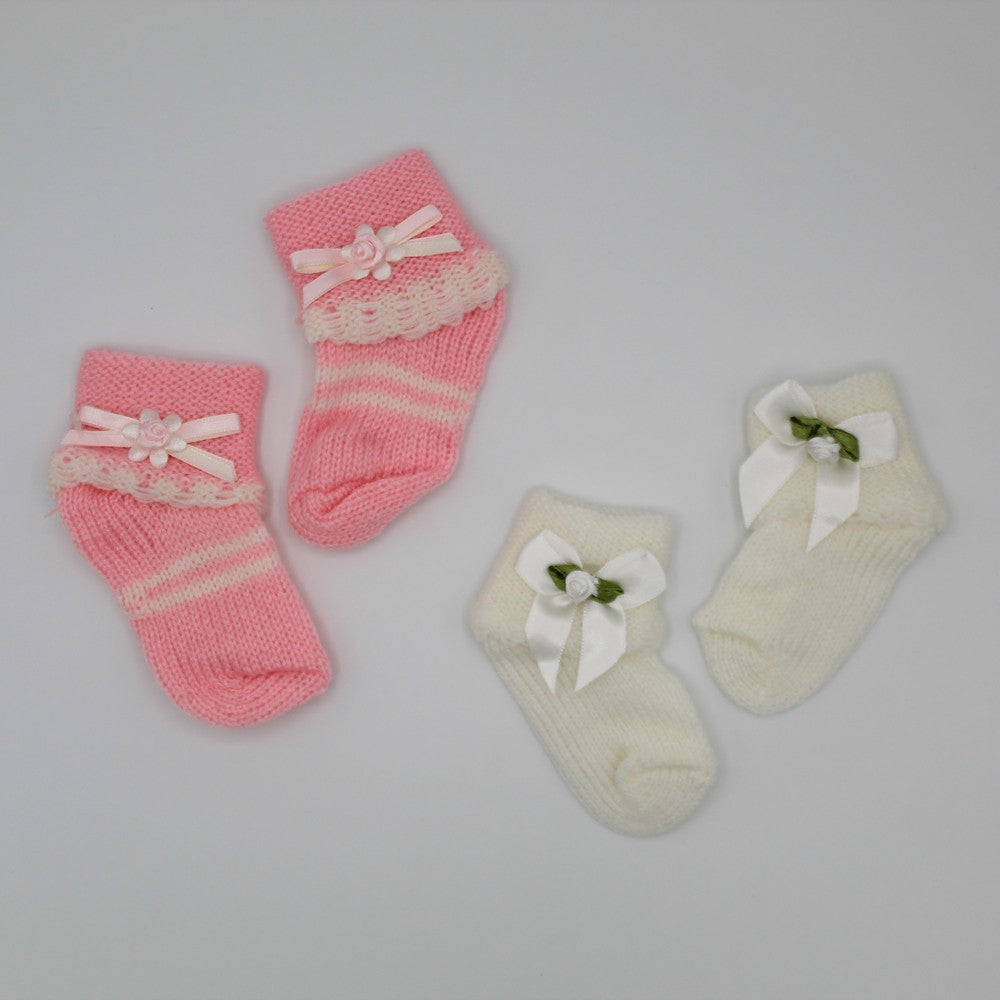 Newborn Pack of 2 Pairs Baby Winter Warm Woolen Socks