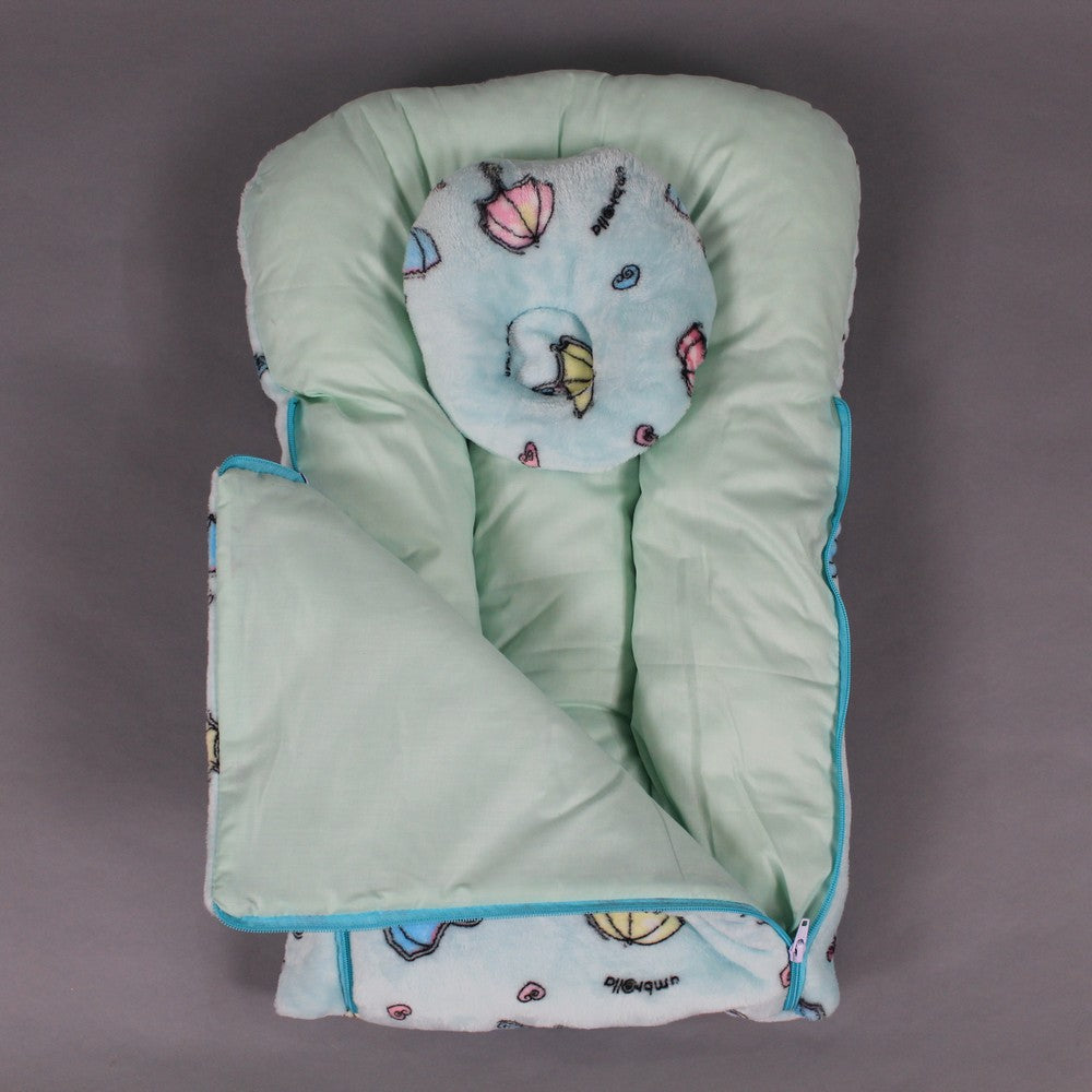 Winter Fleece Stuff Newborn Baby Warm Super Soft Carry Nest with Headshaper Pillow