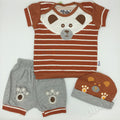 Newborn Bear Face Summer Suit Set for 0-3 Months