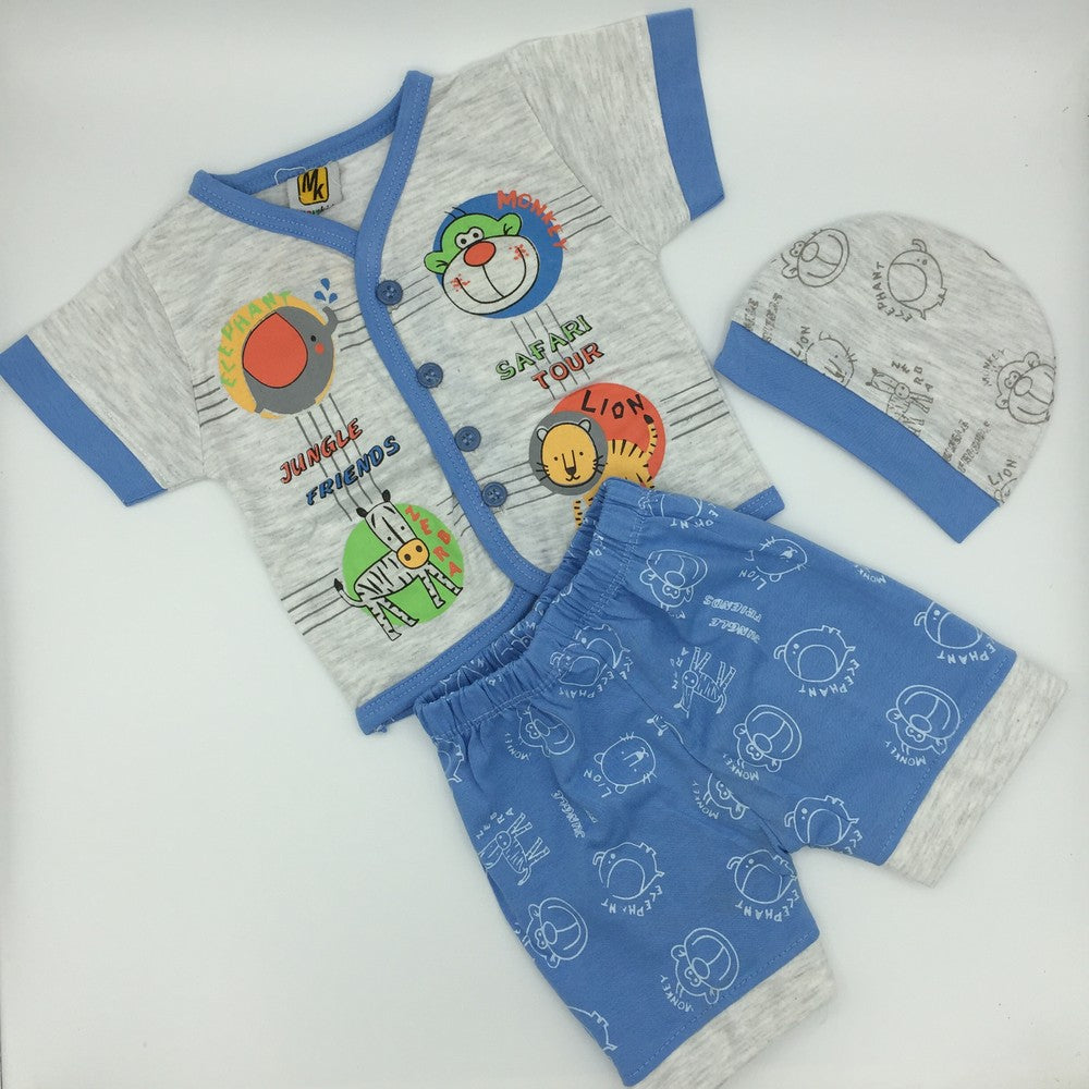 3 Pcs Suit Set Summer Safari Tour For 0-3 Months