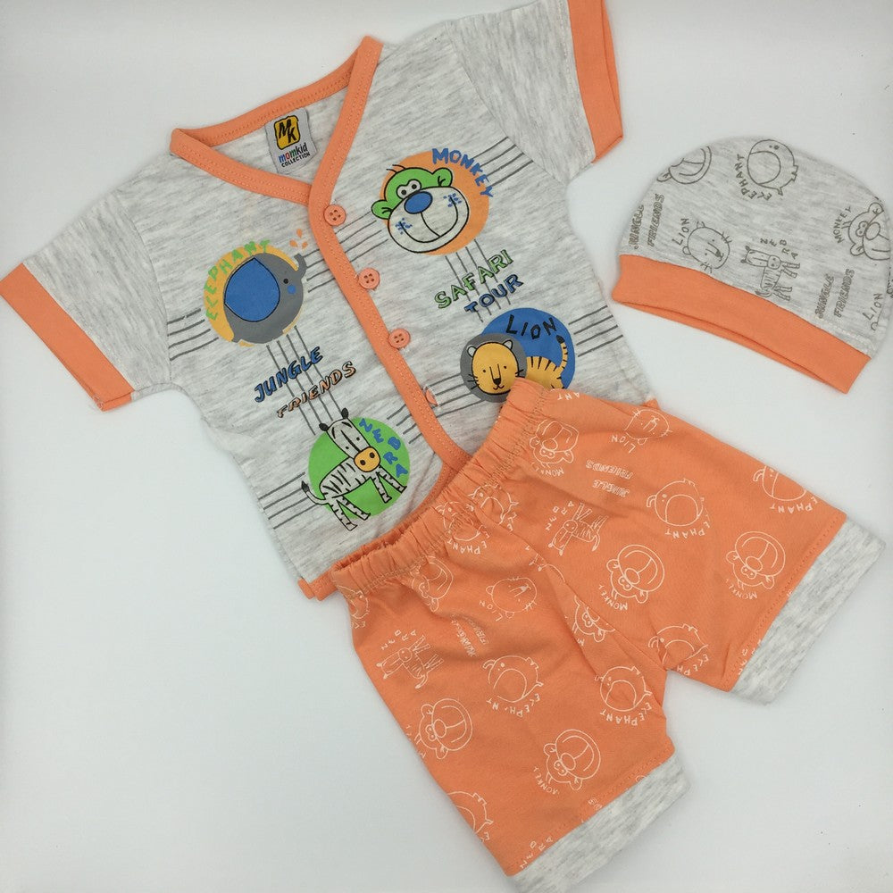 3 Pcs Suit Set Summer Safari Tour For 0-3 Months