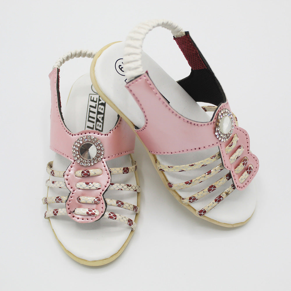 Baby Girl New Fancy Pink White Strips Sandle for 3-15 Months