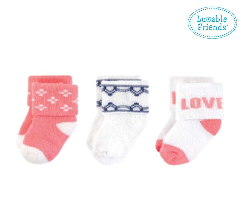 Imported Newborn Baby Pack of 3 Pairs Socks for 0-6 Months