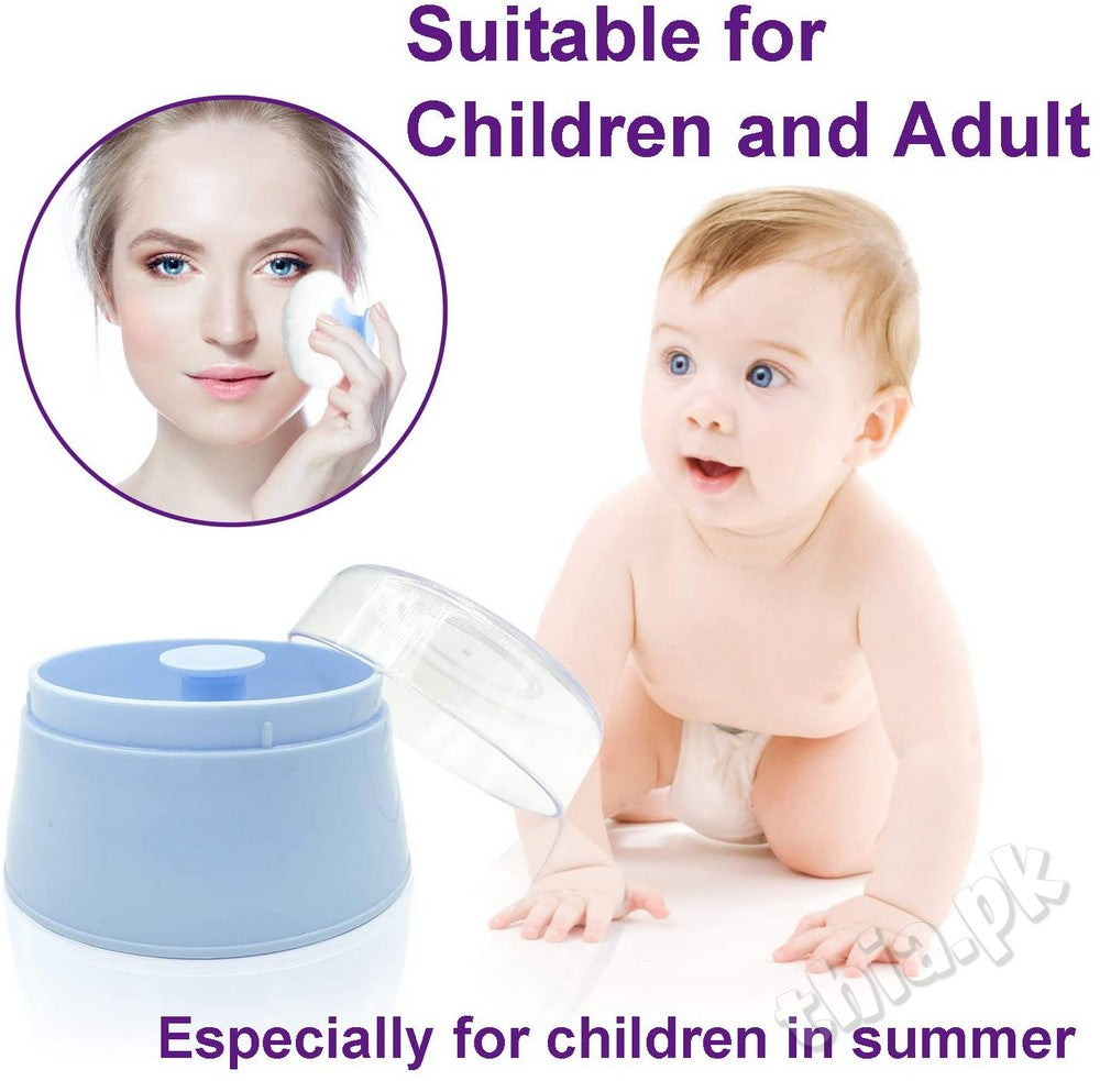 Plastic Baby Care Baby Puff Box Holder Container Talcum Powder Case with Fluff Puff