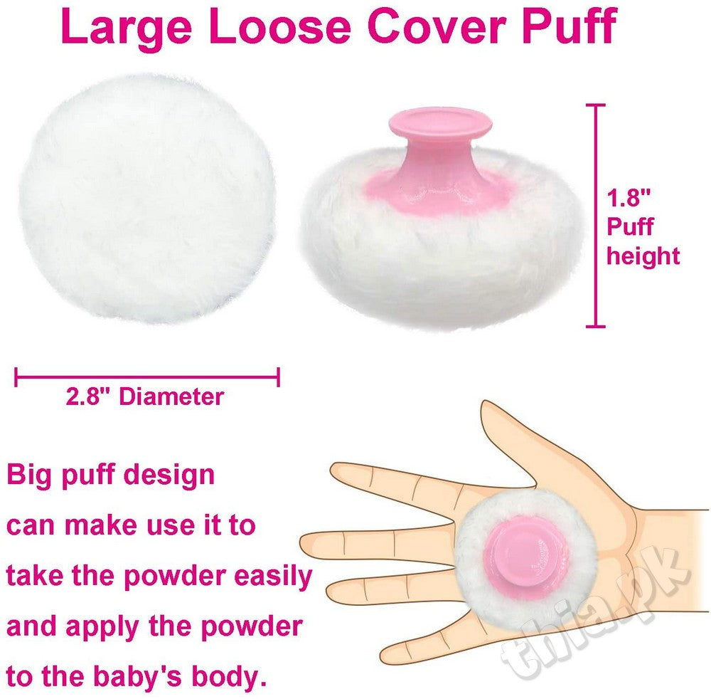 Plastic Baby Care Baby Puff Box Holder Container Talcum Powder Case with Fluff Puff