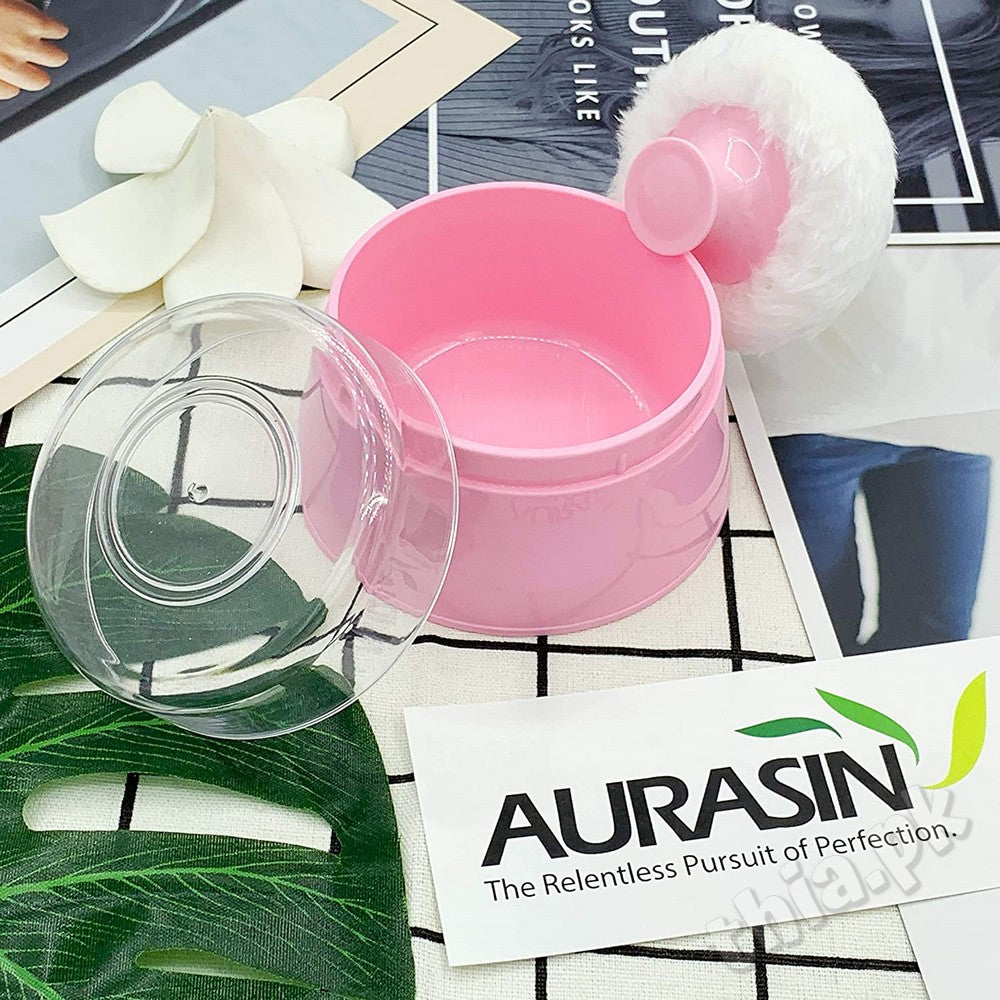 Plastic Baby Care Baby Puff Box Holder Container Talcum Powder Case with Fluff Puff