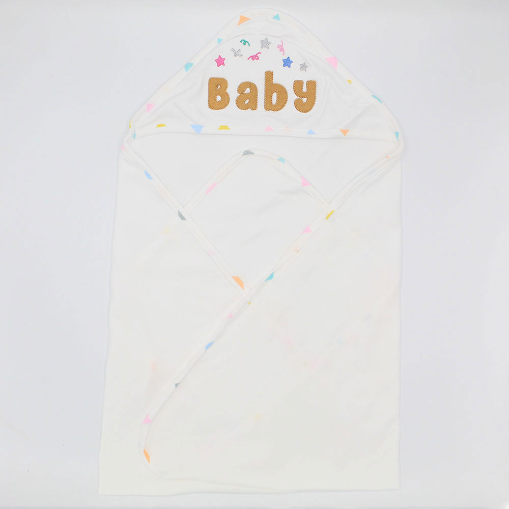 Imported Thailand Newborn Baby Embroidered Baby Wrapping Sheet with Hood for 0-3 Months