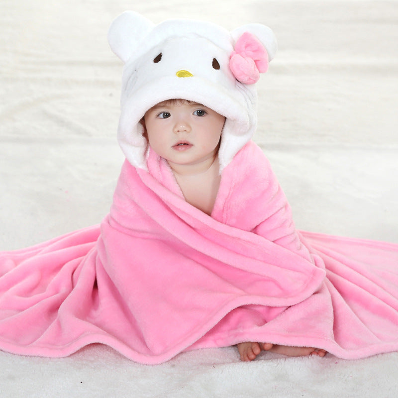 Baby Super Soft Cute 3D Character Hooded Baby AC Blanket