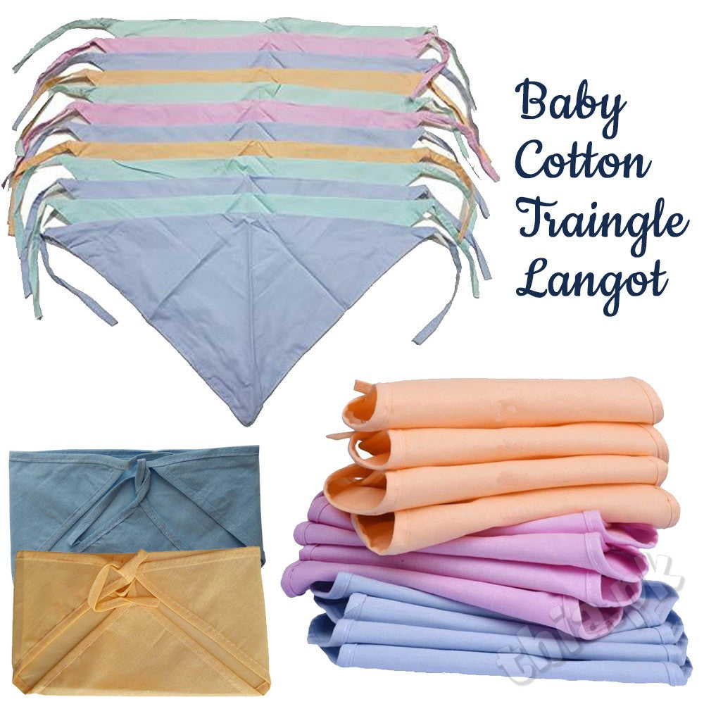 Baby Langot Cotton Triangle Shape Nappy Cotton Cloth Diapers/ Langot for Babies 0-6 Months
