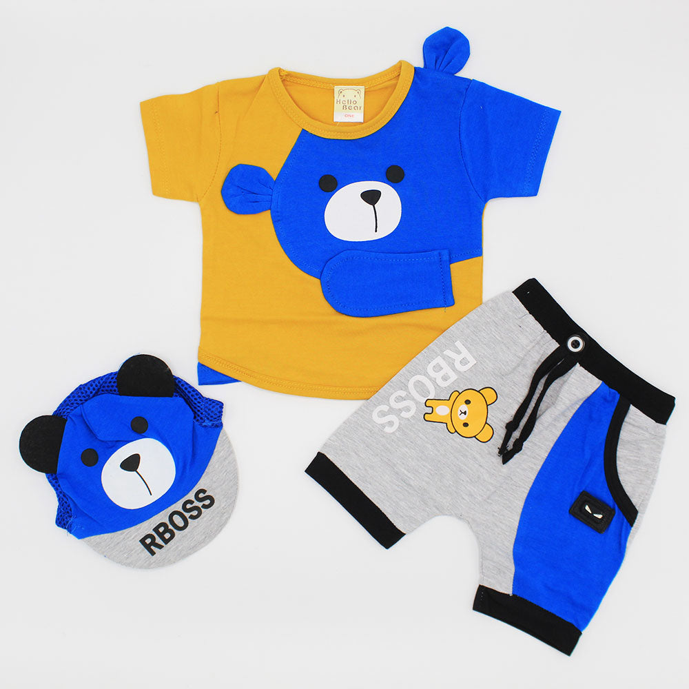 Baby Boss Bear Dress with Stylish Cap for 3-12 Months