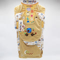 Newborn Baby 8 Pcs Cute Bear Embroidered Character Soft Cotton Summer Starter Set with Wrapping Sheet for 0-6 Months