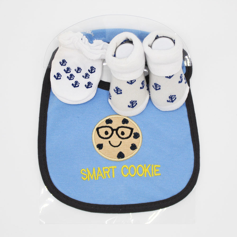 Imported Cute & Adorable Baby Waterproof Bib Booties and Mittens Combo Set