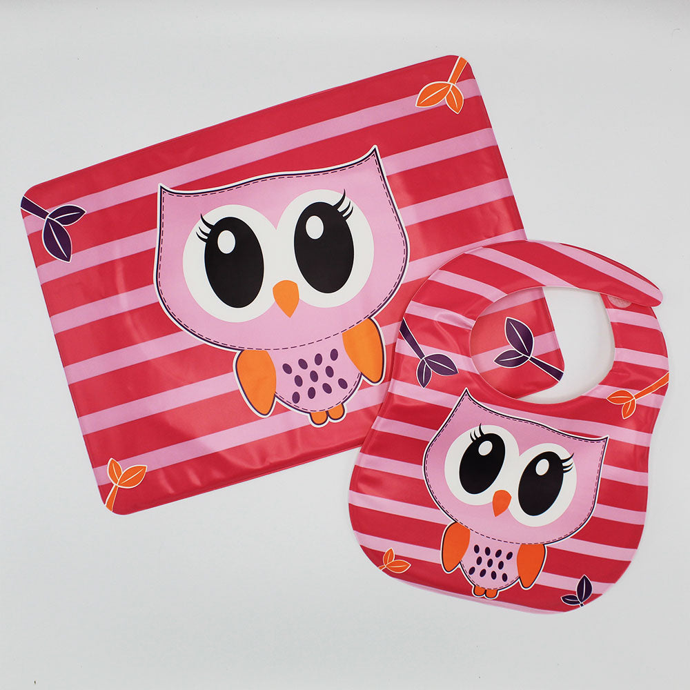 Baby Animated Plastic Sheet & Bib