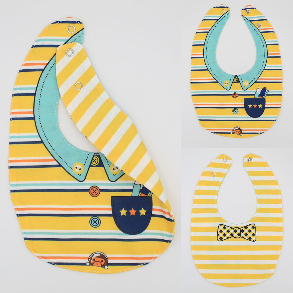 Imported 0-2 years Waterproof Both Sides Printed 2 in 1 - Three Layer Bib