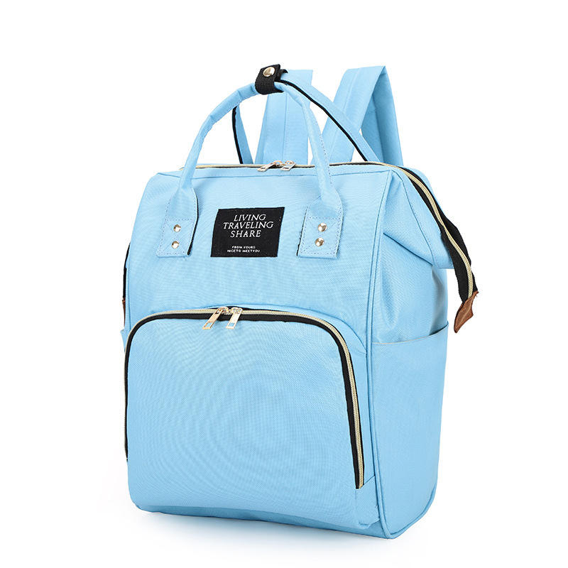 Imported Mummy Diaper Bag Zipper Large Capacity Waterproof Portable Multi-Function Mummy Nappy Backpack